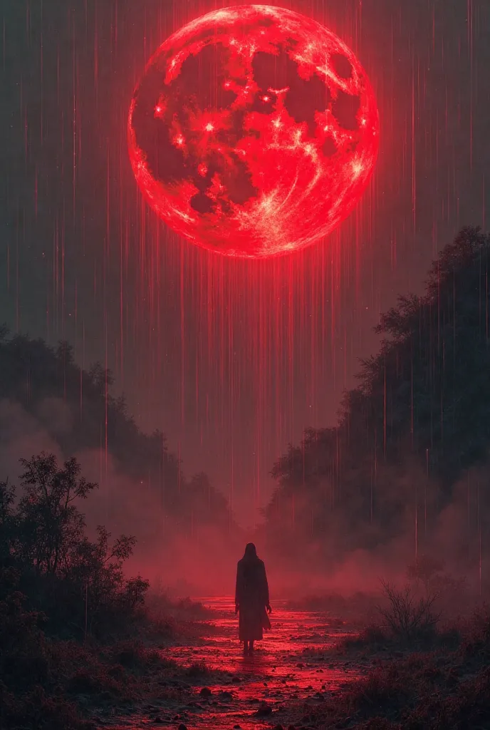 Raining red moon