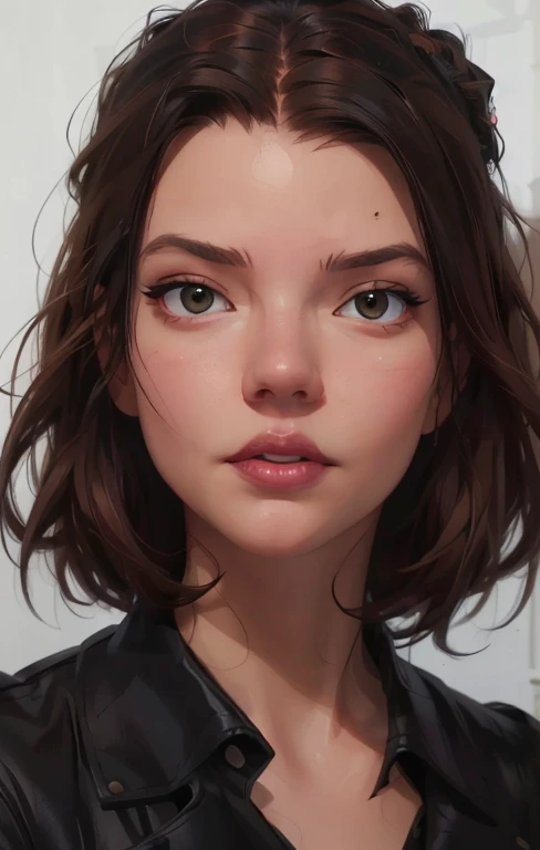 a close up of a woman in a black jacket on a cover of a magazine, in the style artgerm, ig model | artgerm, style artgerm, wojtek fus, artgerm and atey ghailan, style of artgerm, artgerm style, extremely detailed artgerm, style of stanley artgerm Angelina ...