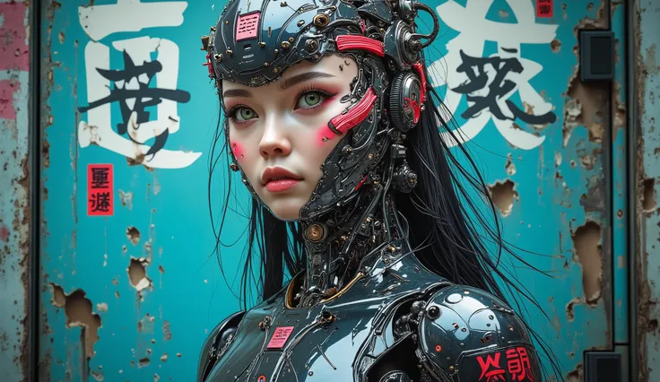 Exquisite 3D model of technological cyborg manga aimme, super soldier and concubine, amazing and iconic, masterpiece, spectacular 3D anime photorealism. score_9, introducing the stunningly gorgeous Yuko, a beautiful Chinese techno cyborg 3D anime human mac...