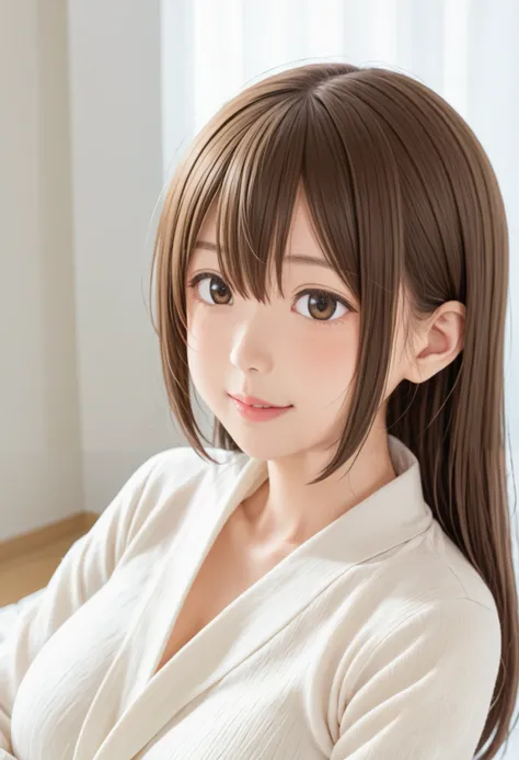 可愛い11歳の日本人の女の子,フルボディ,背の低い女の子,細見の体,完璧な顔,完璧なボディ,詳細な茶色の目,美しく流れる髪,黒髪セミロングヘアー,後頭部に白いヘアリボン,中くらいのおっぱい,美乳,勃起した乳首,魅惑的な胸の谷間,白いスケスケのセーラー服,赤いネクタイ,チョーカー,紺色のプリーツミニスカート,スカートが風に揺れて捲れる,スカートめくり,ピンクのパンティーが見えています,黒いパンプス,白いフリルソックス,左手で髪を撫でています,頬を赤らめ困った顔で大勢の男の子に微笑んでいます,学校の教室の窓際で...