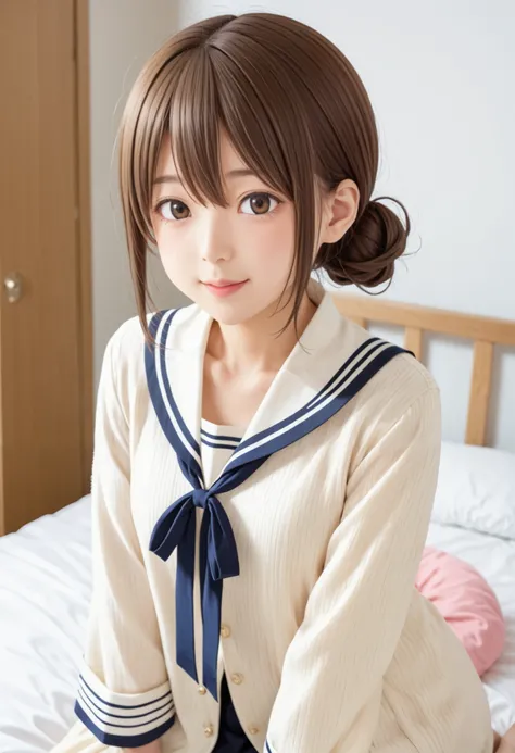 可愛い11歳の日本人の女の子,フルボディ,背の低い女の子,細見の体,完璧な顔,完璧なボディ,詳細な茶色の目,美しく流れる髪,黒髪セミロングヘアー,後頭部に白いヘアリボン,中くらいのおっぱい,美乳,勃起した乳首,魅惑的な胸の谷間,白いスケスケのセーラー服,赤いネクタイ,チョーカー,紺色のプリーツミニスカート,スカートが風に揺れて捲れる,スカートめくり,ピンクのパンティーが見えています,黒いパンプス,白いフリルソックス,左手で髪を撫でています,頬を赤らめ困った顔で大勢の男の子に微笑んでいます,学校の教室の窓際で...