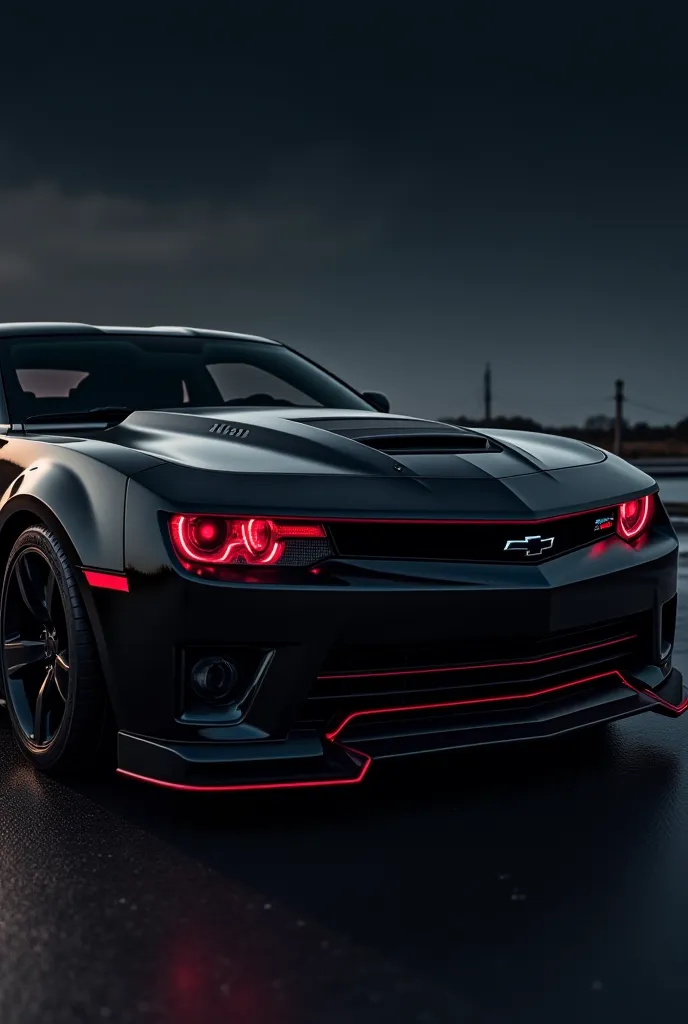 Camaro matte black with red
