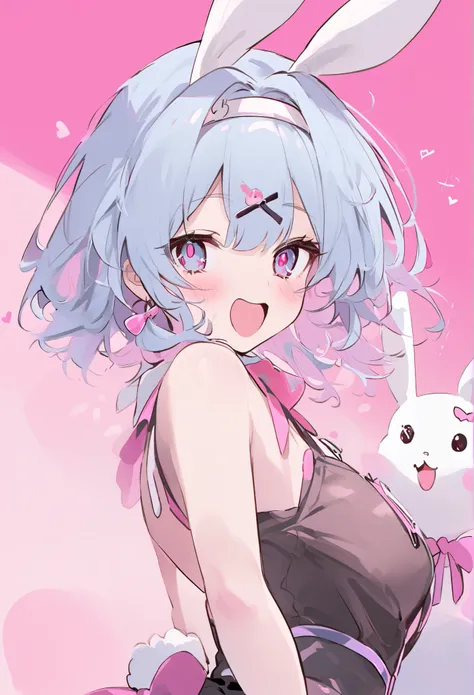  bunny ears 、View here、future、Light Blue Hair、Lustful eyes、Bunny Girl