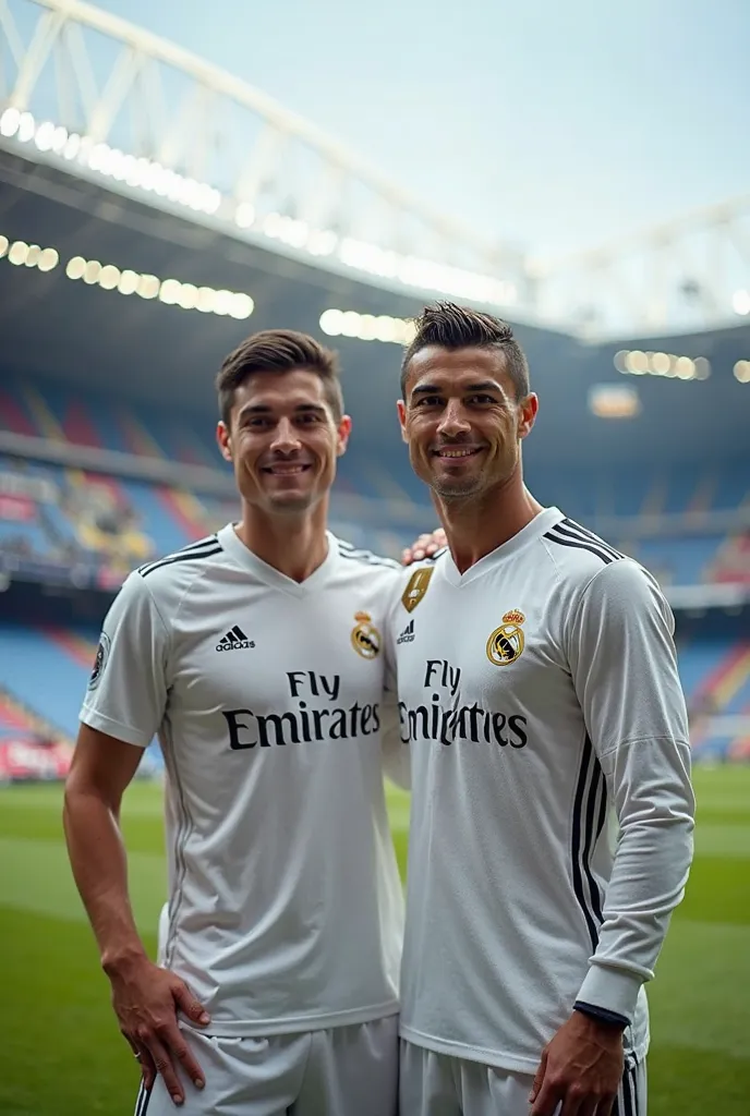 My photo with Cristiano at the Santiago Bernabeu stadium 