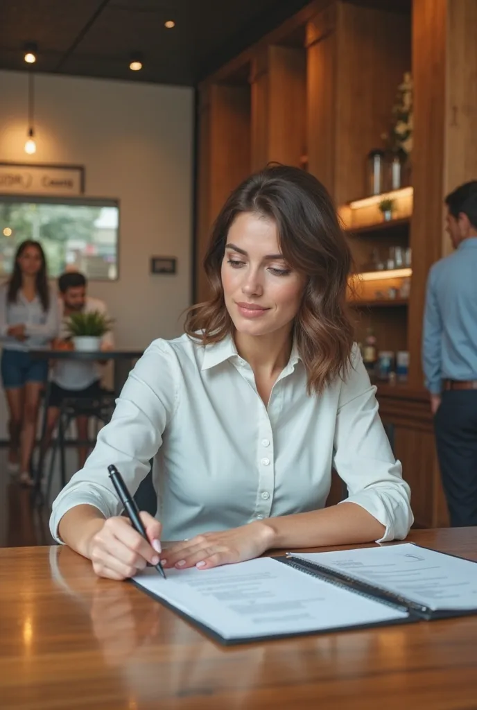 Real photo of a young woman applying for a bank loan