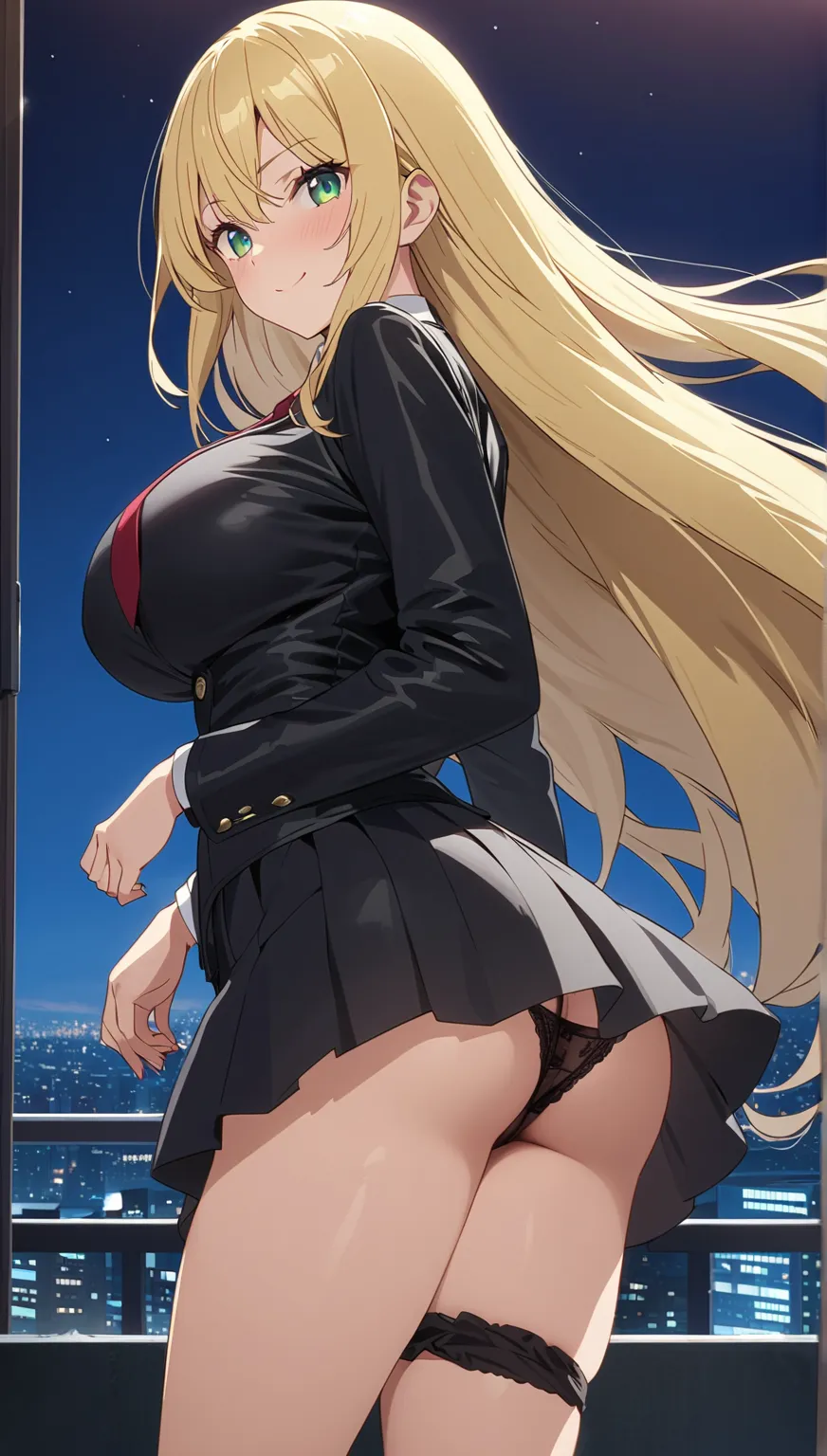 (masterpiece, top quality:1.5), (nsfw:1.2),   well-groomed face  , reliable leader      , chairman, kind expression, beautiful girl:1.2, alone:1.3, ( blonde hair:1.2), (long hair:1.2),        straight hair       , ( :1.2),  long hair, Big Breasts, thick bu...