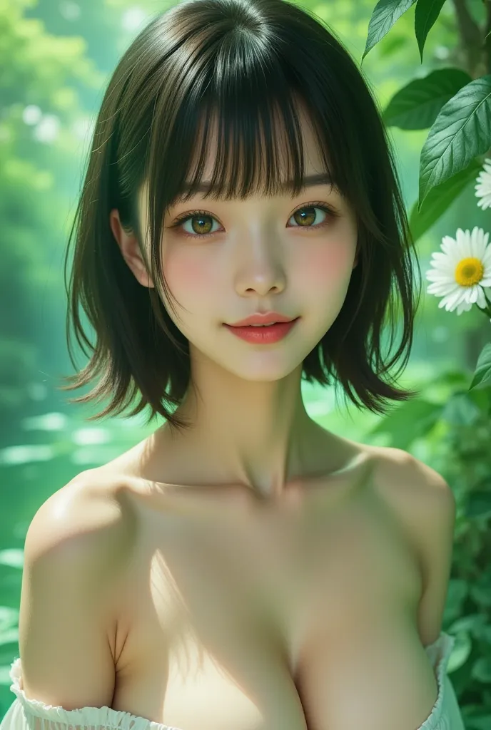 illustration of a woman, inspired by Yanjun Cheng, fantastic art, black and luminous green, beautiful wallpaper, of a young Japanese girl, beautiful aesthetic face, sensual and sexy pose, yanjun chengt, beautiful avatar photos