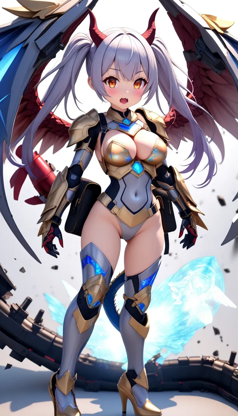 naked、naked体、 virtual idol  。 \  character "  atlus"\, alone, ((   Transparency ３d,   transmission processing with holographic projection , 。Clear Textures  )),  。 BREAK captivates all viewers   ！。twin tails。nakedアーマー。Golden Sparkling。Hyper Aura Mode。armor...