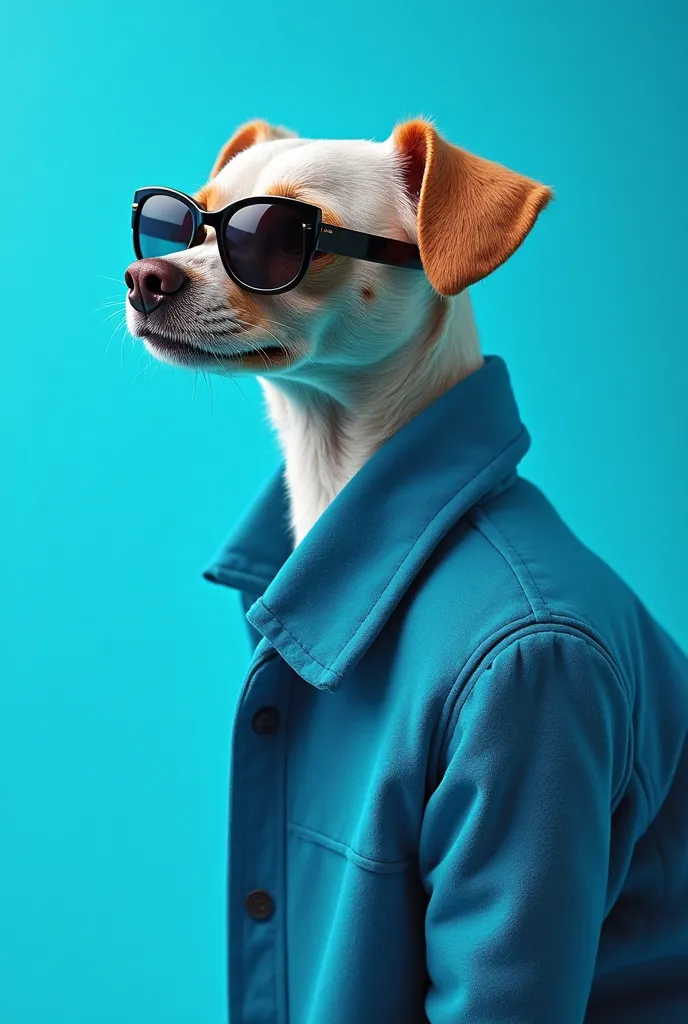 The best cell phone wallpaper, Award-Winning Wallpaper, portrait photography, In the front view is a portrait of a cute dog wearing mid-1960s space age fashion, Side view photo, Shot with Canon EOS R5, Set a strong contrast that accentuates the subject, Fl...