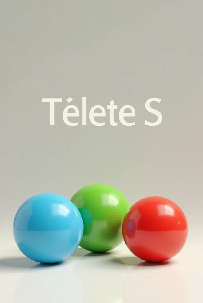 Create an image with a blue, green and red ball under the white title what is it called: telete s