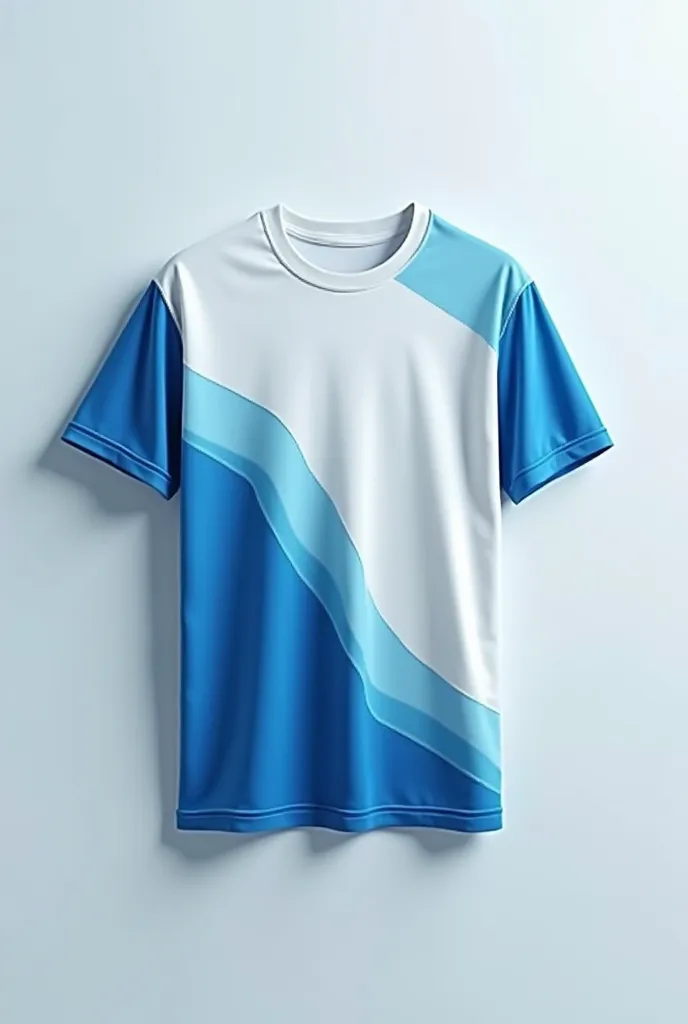 T-shirt design with white and blue front and back
