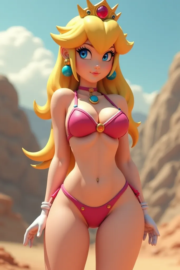 Take a picture of the game character Peach from Mario Kart in naked