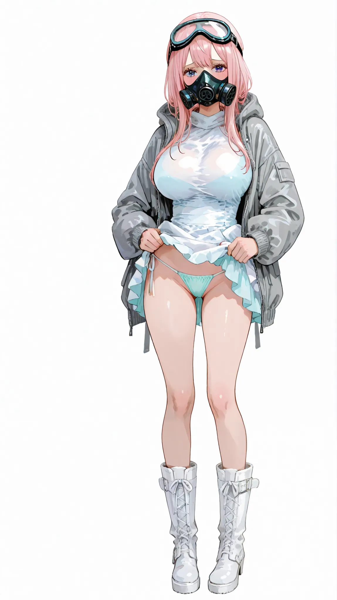 usnr、onepiecestyle、(onepiecestyle:1.2)、alone、girl、超details、pastel colorアート、(has a pure white background:1.4)、white background、details、detail eyes、pastel color、pretty face、cute face、dress character、 beauty、Big Breasts、（Full Body:1.2）、upright、 standing、embar...