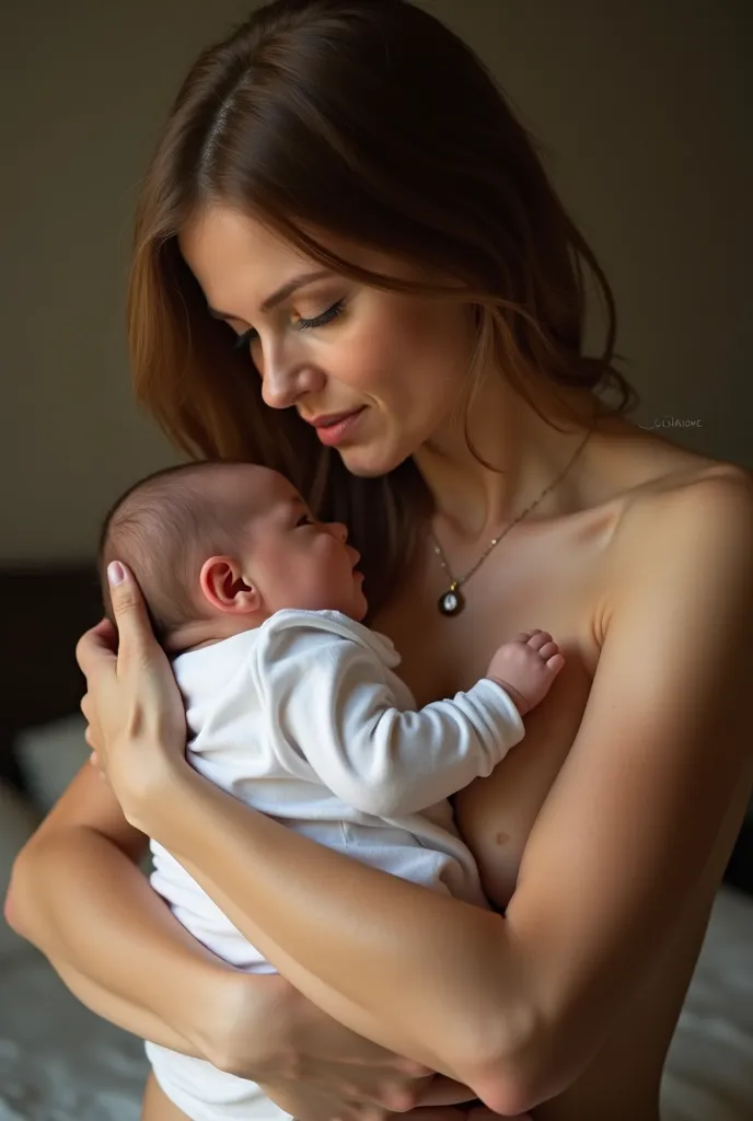 A nude girl breastfeeding porn