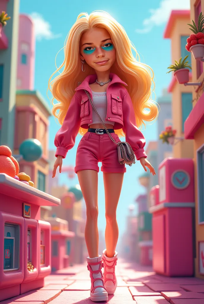 Create a cartoon image of Barbie