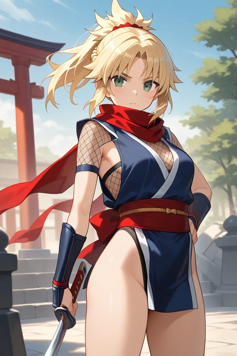 anime girl mordred (fate) blonde ninja oufty