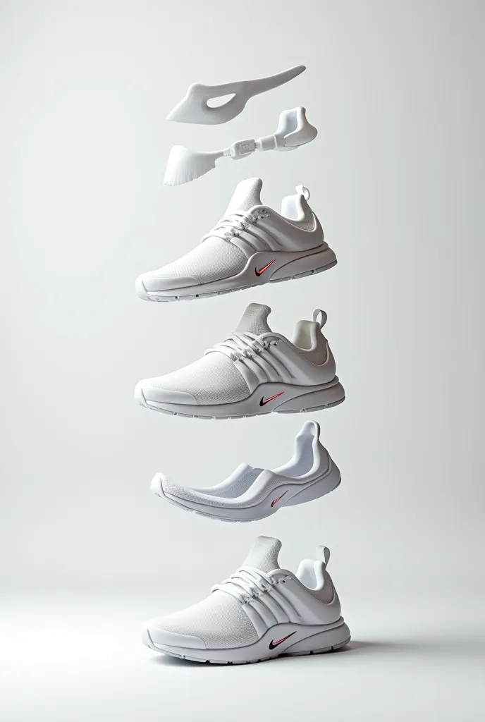 Give me a picture of how Nike Presto shoes were cut up in white