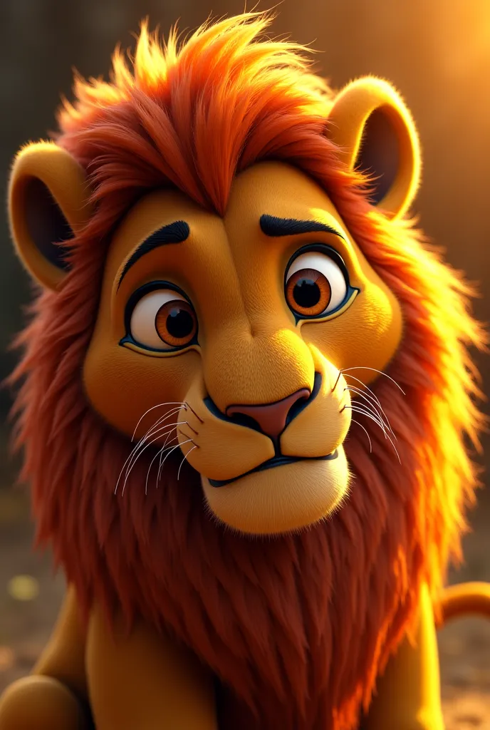 imagine Prompt: “Close-up of a lion’s face, eyes filled with pain and exhaustion, its paw swollen with a thorn stuck in it. Soft sunlight highlights the lion’s golden mane — expressive, detailed, and gentle.”hyper-realistic, 8k, ultra hd, Pixar style, Disn...