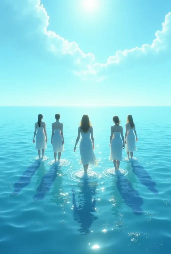 Girls in the sea touch May Al-Jazab