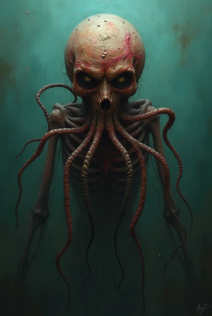 Use the following keywords to paint，ultra-realistic painting style

“Crusoe，flesh，Erodes ，assimilation， tentacles，Mucus，monster，insect，weird，whisper，remnant，Skeleton， darkness，deep sea，fear，Thriller，nausea，Curiosity，Uncomfortable，，ancient，“Unnameable”