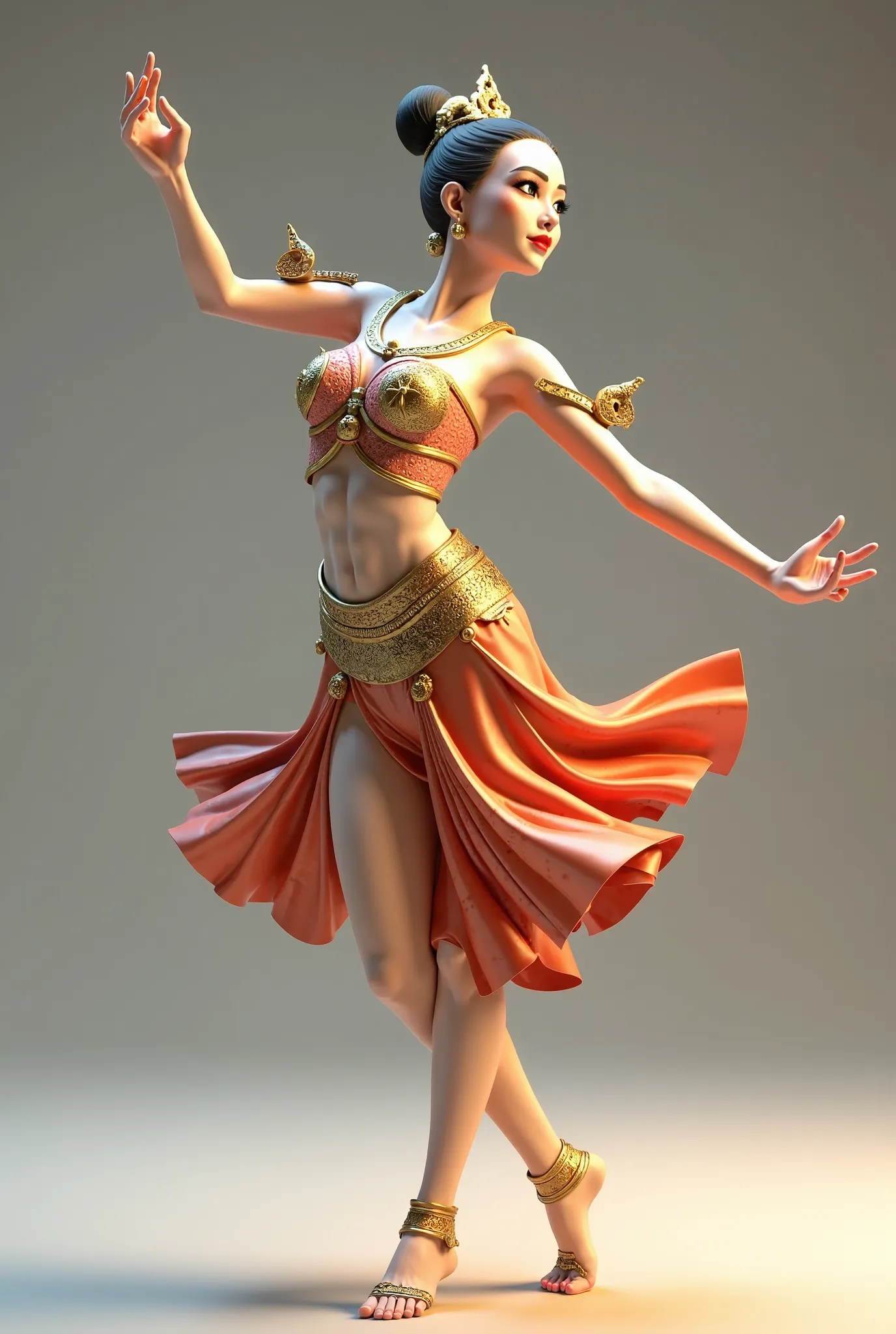 3d thai dancer model as fbx file