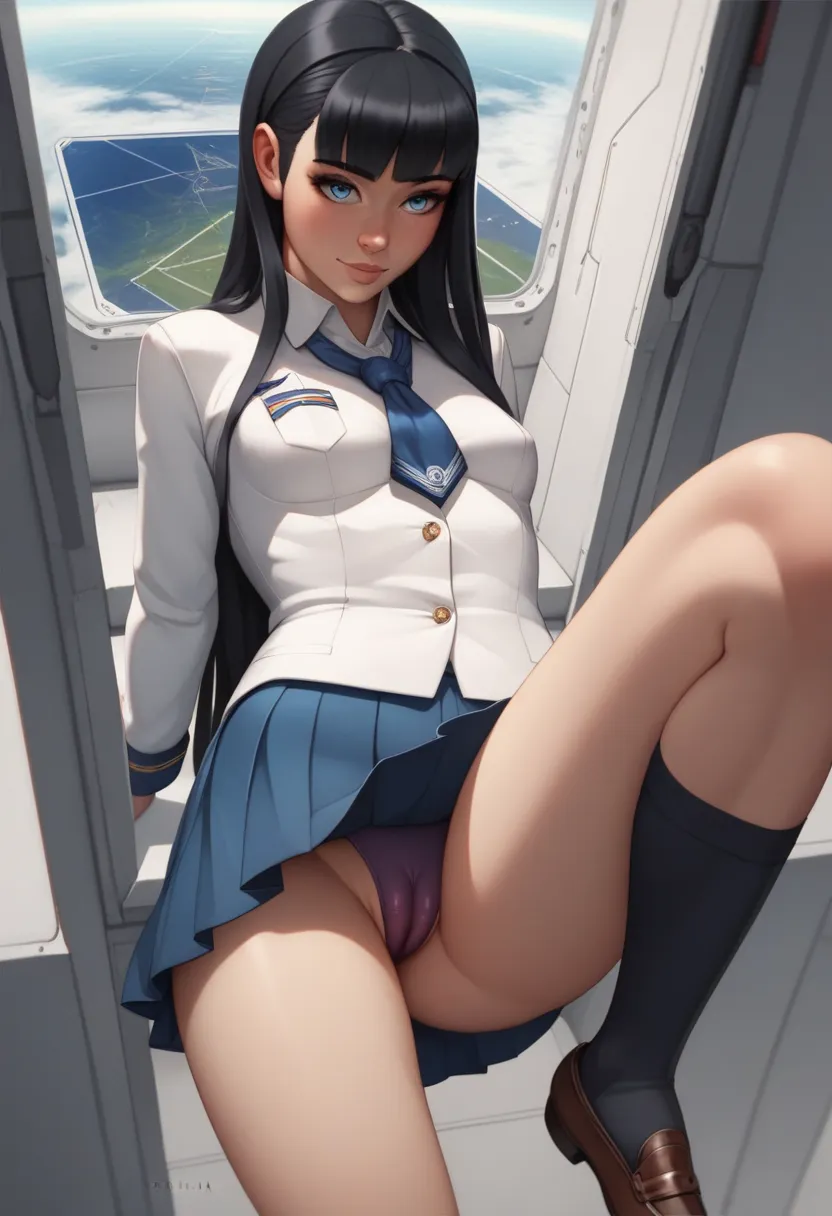 score_9,score_8_ above,score_7_ above, Ultra Detail, absolute resolution, 32 mil ,masterpiece, best quality , Saboveer High Definition, beautiful Japanese girl, black hair, (school uniform of :1.2), Suit, gravata, ultra short skirt ,  navy blue skirt , whi...