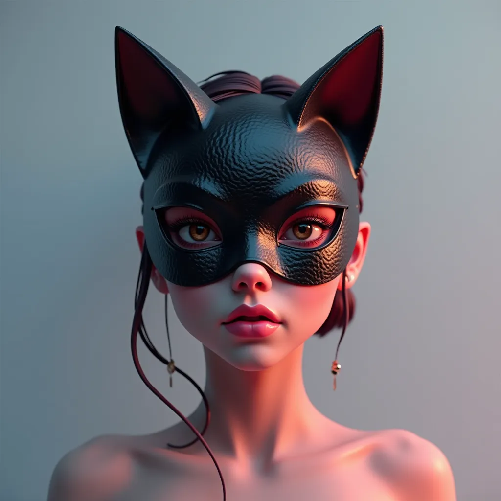 Create an icon for the "18+ intimate goods" using 3D visualization, 200x200, high quality, no background
It is desirable that the icon contains a female cat mask