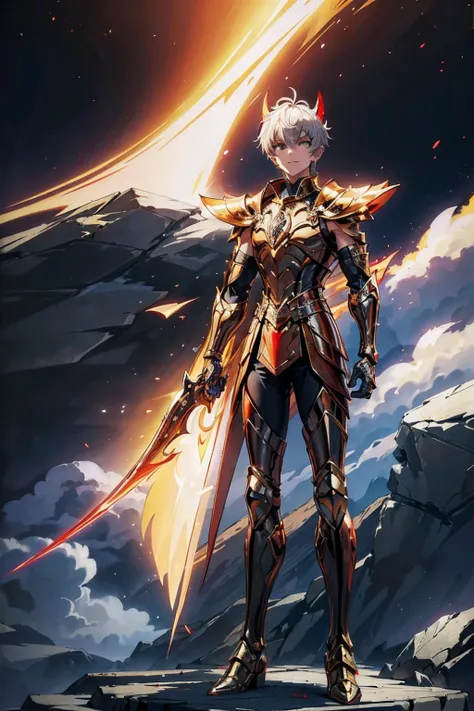 It’s a man. The image presents a dark, futuristic armor designed for Ken Kaneki, blending sleek tactical elements with a predatory appearance. The armor reflects his duality as both human and ghoul. Helmet: The helmet is sleek black with sharp lines. A glo...