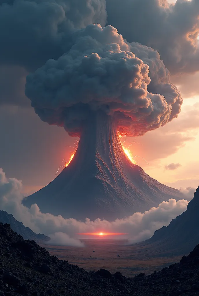 Clouds of a mountain of a volcanic eruption 