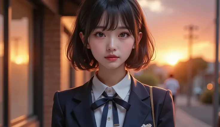 8k,ultra high definition , top quality, masterpiece,rule of thirds,golden ratio,surreal,pictures, One Woman,( girl:1.3),cute,cute顔, Beautiful Eyes in Every Detail , 細かくdetails,mature women,princess,upper body,smile, black hair,Short curly hair,ID photo, l...