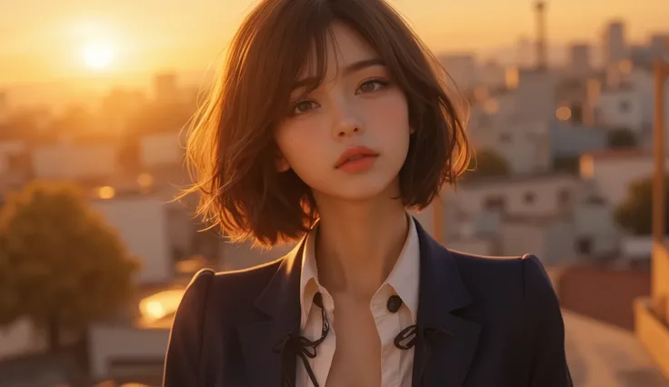 8k,ultra high definition , top quality, masterpiece,rule of thirds,golden ratio,surreal,pictures, One Woman,( girl:1.3),cute,cute顔, Beautiful Eyes in Every Detail , 細かくdetails,mature women,princess,Close up,smile, black hair,Unbalanced Bob,ID photo, luxur...