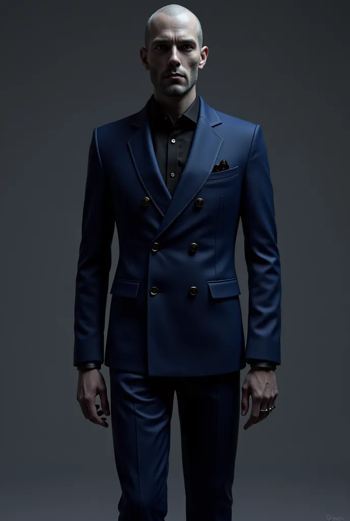 Hyperrealistic full oifite from head to toe Sonneillon presents himself with an imposing and enigmatic presence, merging the modern day with its ancient and demonic essence. His suit, made of an exquisite midnight blue fabric with a matte finish, it adapts...