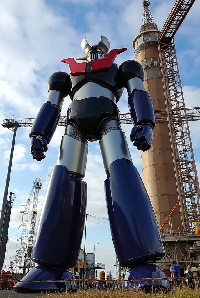   A very realistic version of the Mazinger Z ,  standing 38 meters high in an advanced position.  built with modern materials such as steel ,  carbon fiber ,  Other industrial elements are also seen ,  Just like the real one , Beautiful Appearance , screw,...