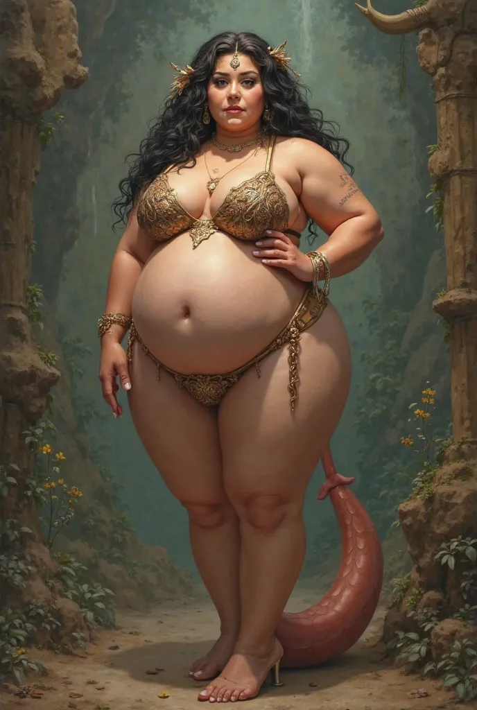 woman with ultra large breasts, full body, wide hips, woman, tail, very big fat body, bimbo body type, not cute, very ellegant, ancient