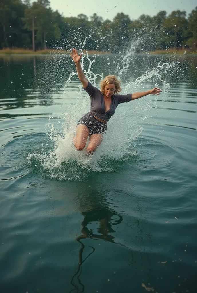 Photos of falling into the water