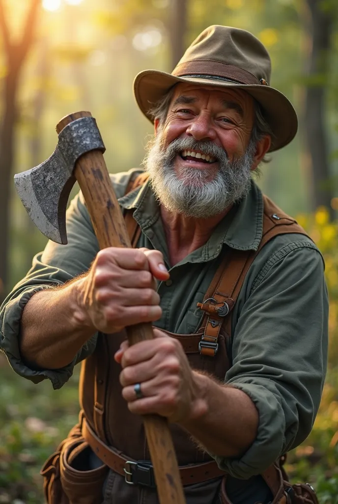 Finally, the fairy brought out his old iron axe. The woodcutter was overjoyed and said, "Yes, this is my axe