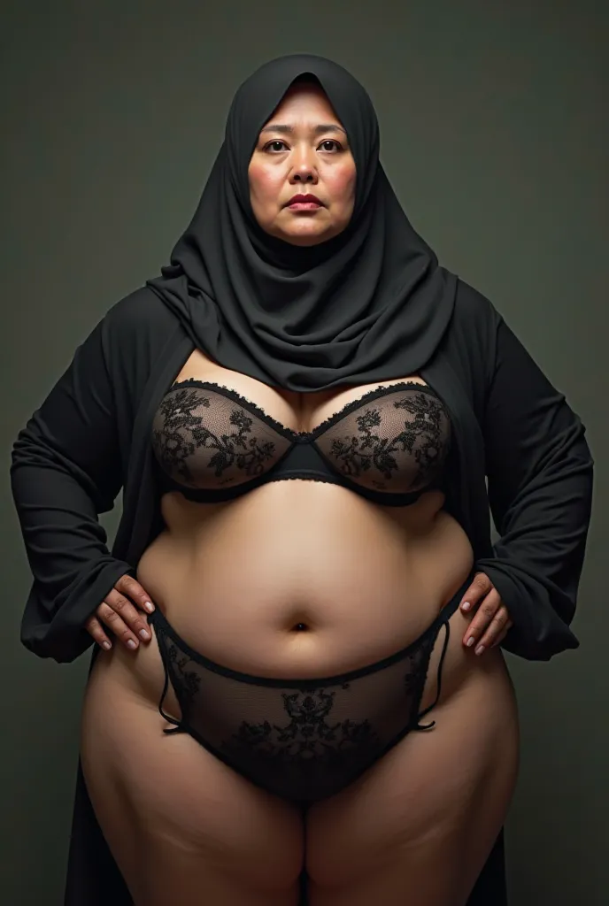  mother niqab .55 year old,plumper indonesia.Large big boob woman,weaing lingerie.very  big WIde buttock