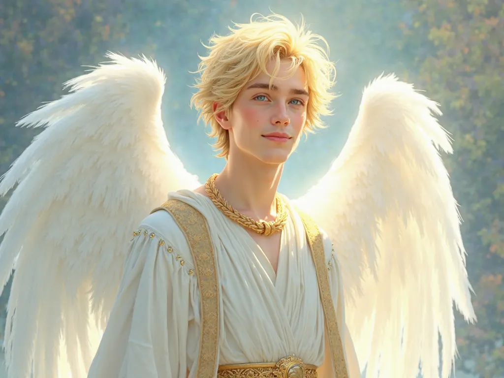 
Enoch (Angel of Light)
Appearance: Enoch is depicted as a young adult man with blond hair and blue eyes. He has white wings and a sweet smile.
Clothing: Enoch wears a white robe with a gold belt and sandals.
Aura: Enoch has an aura of white light, which r...