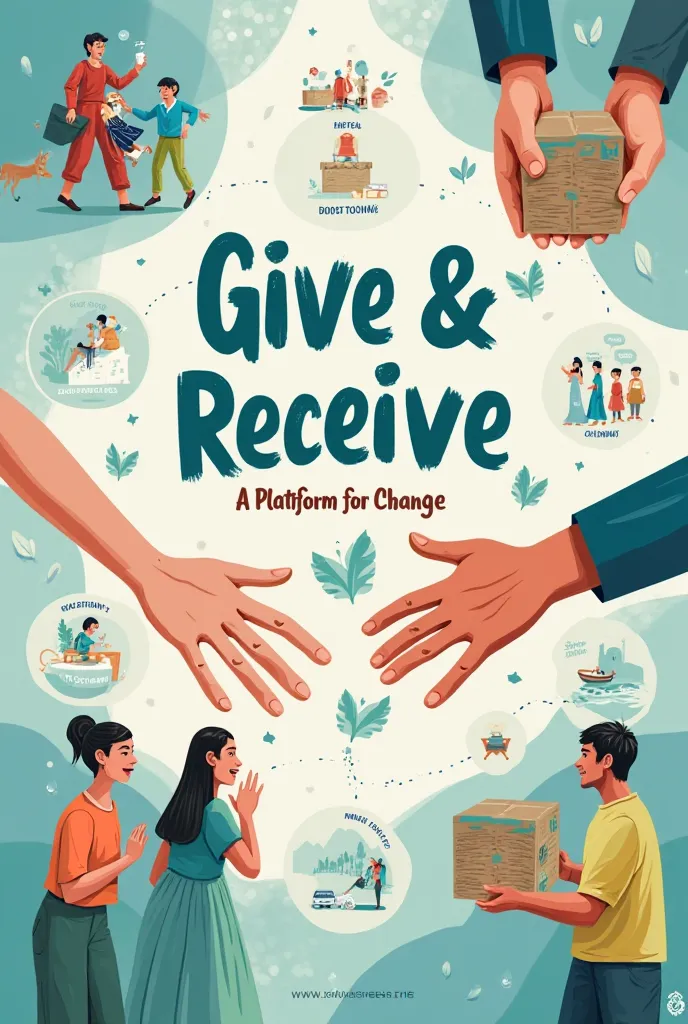 “Design an eye-catching and emotionally compelling poster for a donation platform that bridges the gap between generous donors (NGOs & individuals) and those in need of essential supplies like food, clothing, and daily necessities. The poster should radiat...