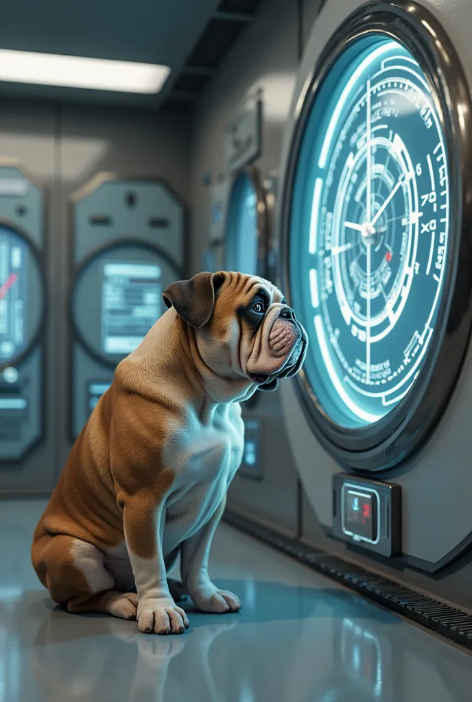 The Bulldog sees it on the clock and the year is 3025