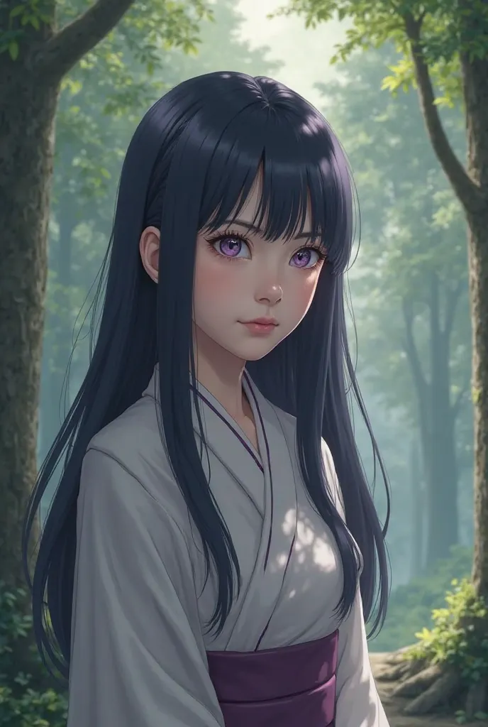 Create a real-life image of Hinata from the Naruto series 