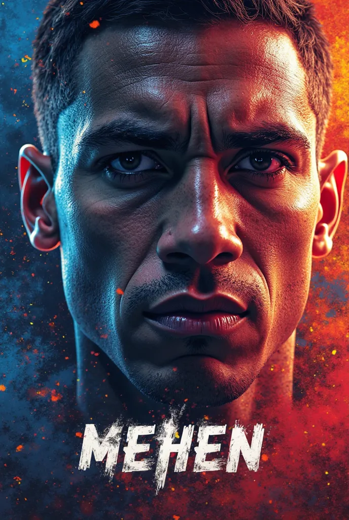 make a poster with eleven names of player written and pic of person on background