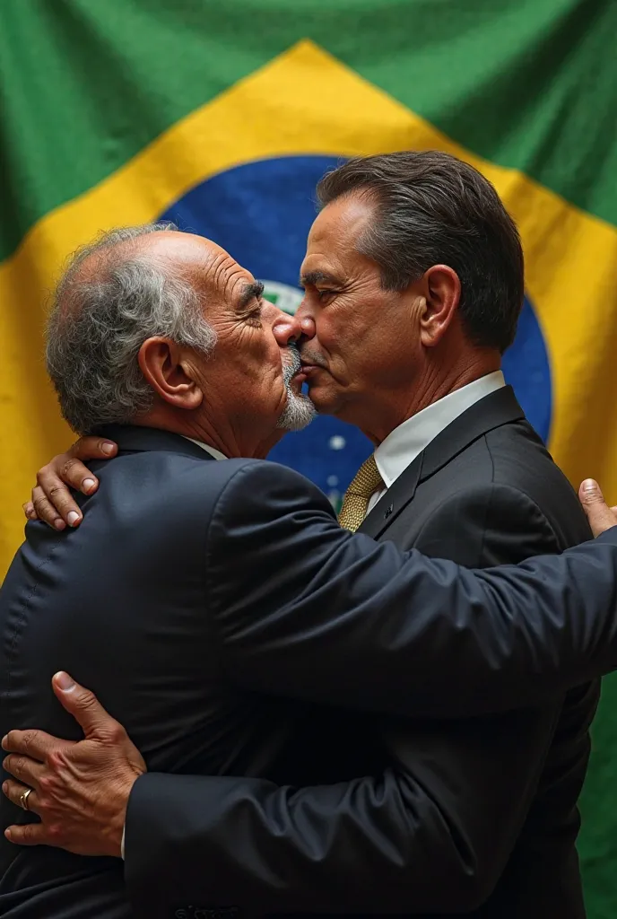 Lula kissing Bolsonaro 