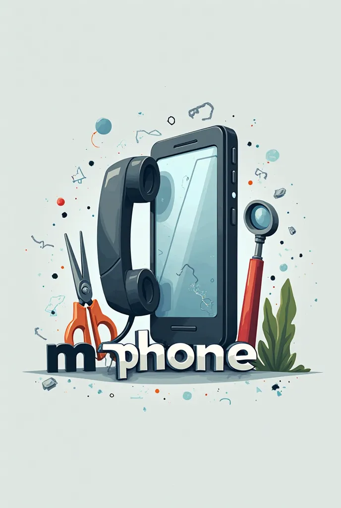 Logo reparation téléphone avec  text M phone 📱 mohammdia