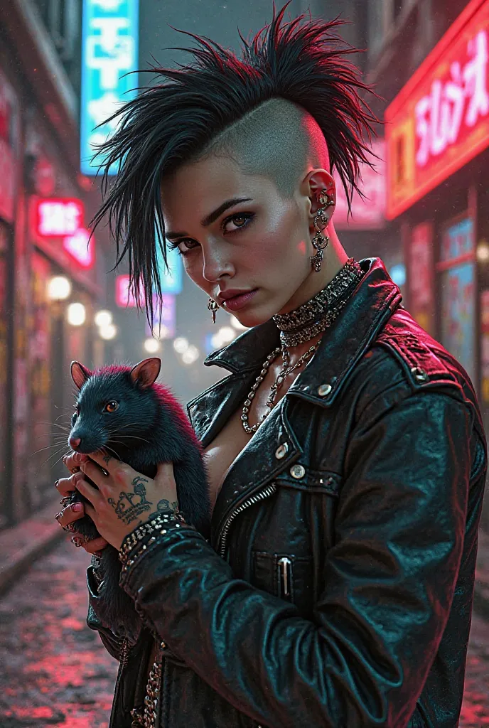 Jalapeño punk holding a rat