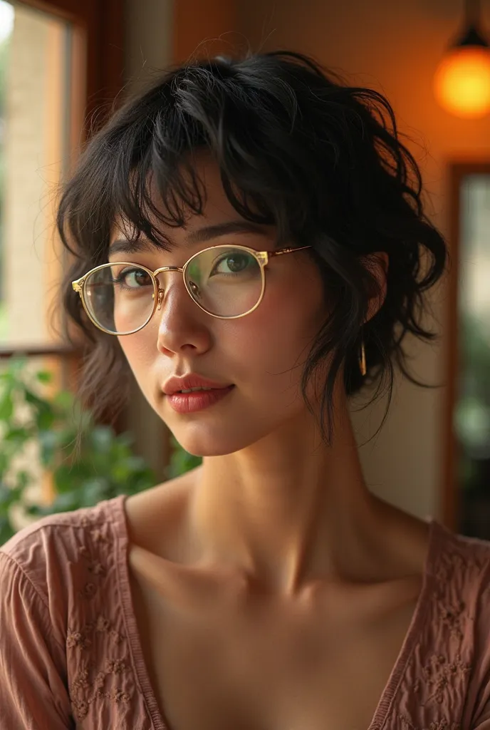 Haircut ideas for Japanese-Brazilian mixed-race women with whom they are obese and wear glasses