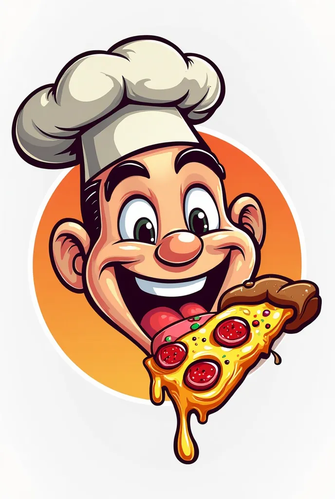 Logo, face savouring food emoji , pizzeria, png,  chef's hat , Face enjoying delicious food with tongue sticking out