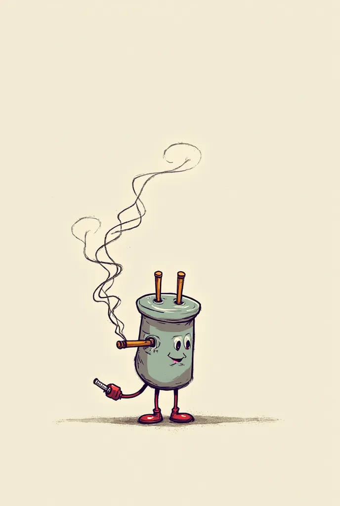 Cartoon of a smoking plug