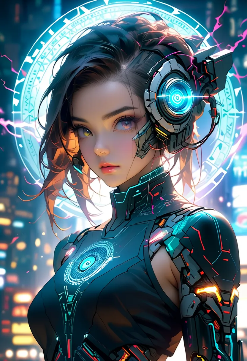  masterpiece, (highest quality, highres, ultra-detailed, create high resolution,4K, 8k),(realistic, Photorealistic: 1.5), strange ability ,Ability,Superpowers,woman,detailed eyes, ((((A cybernetic eye ))))psychedelic,Cyberpunk ,((In the eye,Magic Rim,magic...