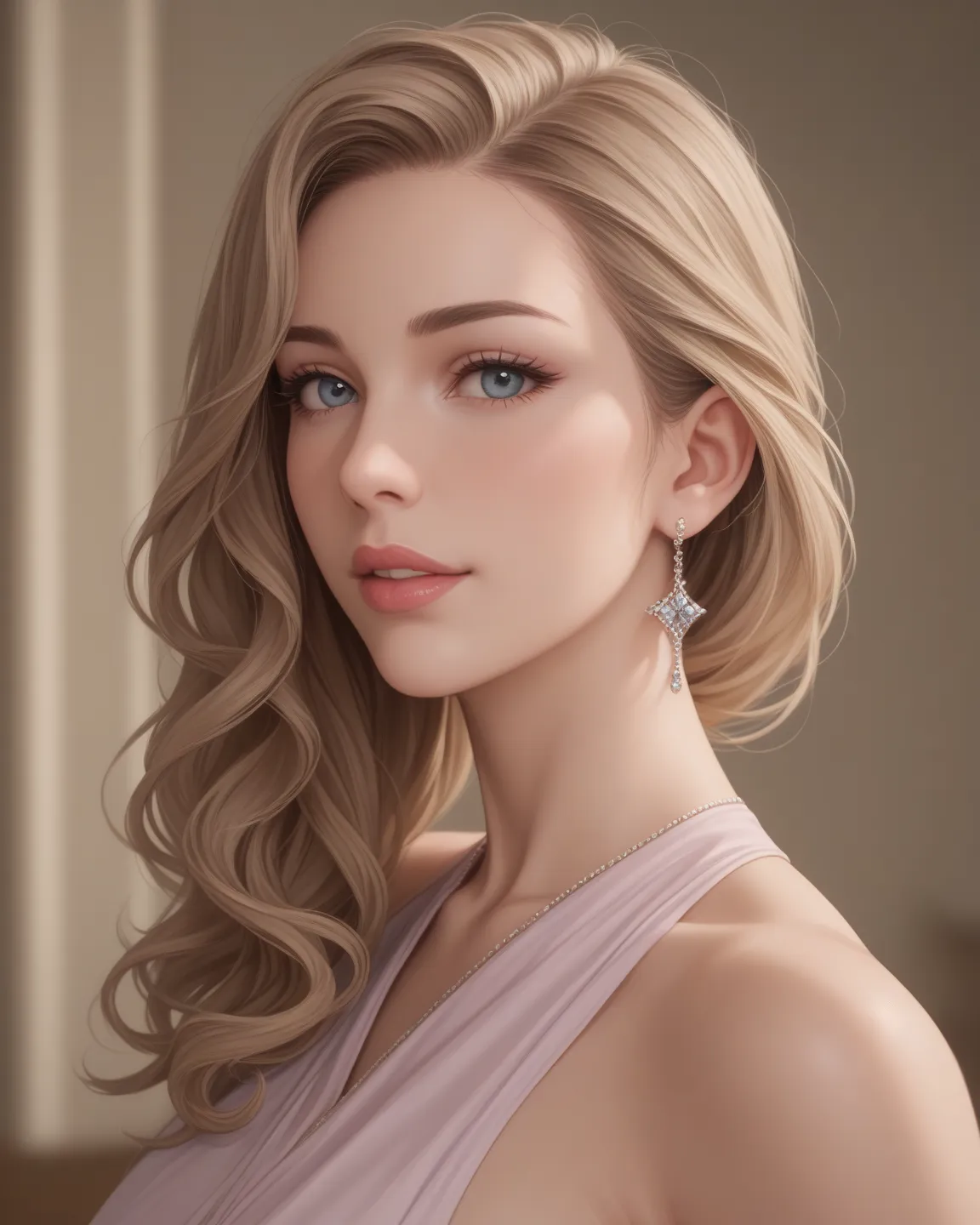 high quality、Realistic、4K、8k、Extremely detailed portrait,A beautiful appearance、cold girl,To her right stands a man taller than her, whose face is taller than her.,Beautiful incredible realism, Soft natural light ,Delicate delicate texture,Attractive emoti...